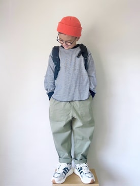 「アイテム（ニットキャップ/ビーニー）」を使った、yo_yoさん（キッズ・127cm）の秋コーディネート