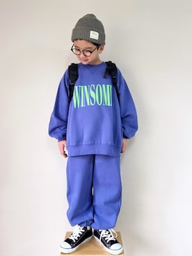 「devirock（デビロック）のアイテム（パンツ）」を使った、yo_yoさん（キッズ・130cm）の冬コーディネート