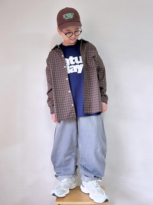 「PAIRMANON STREET（ペアマノンストリート）の【90-160cm】アソート 柄 長袖 シャツ 【PAIRMANON STREET】（シャツ/ブラウス）」を使った、yo_yoさん（キッズ・130cm）の秋コーディネート