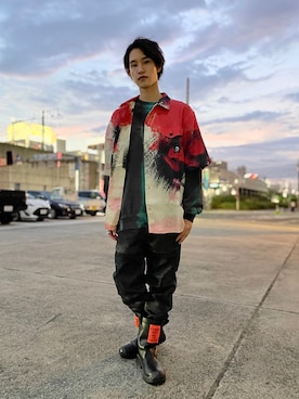 「DIESEL（ディーゼル）のアイテム（シャツ/ブラウス）」を使った、Yokemotoさん（メンズ・173cm）の夏コーディネート