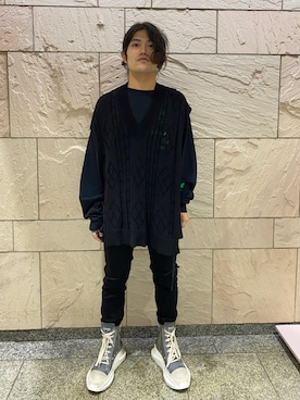 「KaneZ（ケインズ）のアイテム（Tシャツ/カットソー）」を使った、イトウセイさん（メンズ・170cm）の秋コーディネート