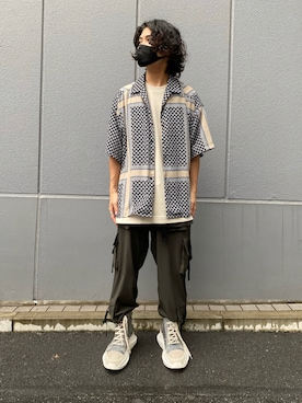 「WHITELAND（ホワイトランド）のWHITELAND/ホワイトランド/タグTシャツ/TAG TEE（Tシャツ/カットソー）」を使った、イトウセイさん（メンズ・170cm）の夏コーディネート