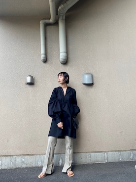 「ariesmirageのアイテム（トップス、ブラック系）」を使った、rink.appleさん（レディース・150cm）の夏コーディネート