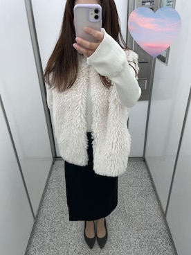 「ap retro（アプレトロ）のアイテム（ベスト）」を使った、saya.♡さん（レディース・156cm）の秋コーディネート