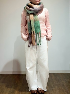 「アイテム（デニムパンツ）」を使った、あこさん（レディース・152cm・40代）の秋コーディネート