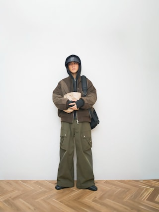 「soerte（ソエルテ）のHeavy weight double zip-up hoodie /ヘビーウェイトダブルジップフーディー（パーカー）」を使った、Naotoさん（メンズ・165cm）の秋コーディネート