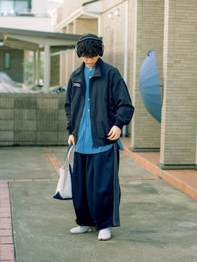 「COMOLI（コモリ）のアイテム（ジャケット/アウター）」を使った、Naotoさん（メンズ・165cm）の秋コーディネート
