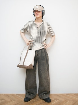 「GLOBAL WORK（グローバルワーク）のアイテム」を使った、Naotoさん（メンズ・165cm）の夏コーディネート