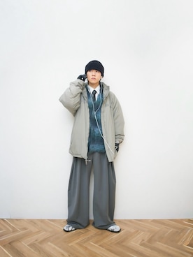 「アイテム（ヘッドフォン/イヤホン）」を使った、Naotoさん（メンズ・165cm）の冬コーディネート