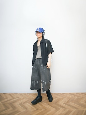 「アイテム（バングル/リストバンド）」を使った、Naotoさん（メンズ・165cm）の夏コーディネート