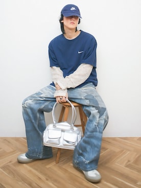 「アイテム（キャップ）」を使った、Naotoさん（メンズ・165cm）の夏コーディネート