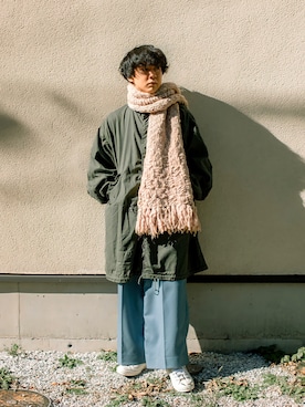 「ハイカットスニーカー」｜Naotoさん（メンズ・165cm）の冬コーディネート