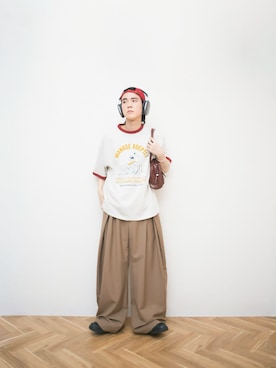 「BARELY BLUE（ベアリーブルー）のアイテム」を使った、Naotoさん（メンズ・165cm）の春コーディネート