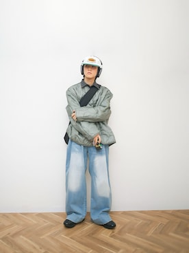 「アイテム（乳液）」を使った、Naotoさん（メンズ・165cm）の秋コーディネート