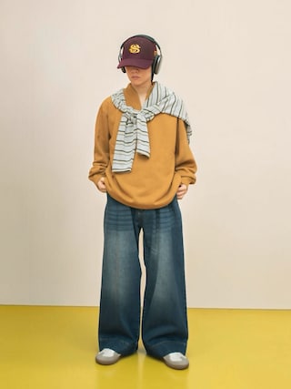 「FRUIT OF THE LOOM(フルーツオブザルーム)のC.3P DadSocks(Mix) / ルーズフィットソックス / 3足セット / マルチカラー(ソックス/靴下)」を使った、Naotoさん(メンズ・165cm)の秋コーディネート