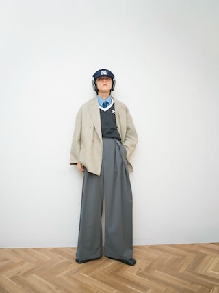 「LANVIN en Bleu（ランバンオンブルー）の【LANVIN en Bleu ESSENTIAL】BAILLY / ワイドフィット レギュラーカラー シャツ（シャツ/ブラウス）」を使った、Naotoさん（メンズ・165cm）の春コーディネート