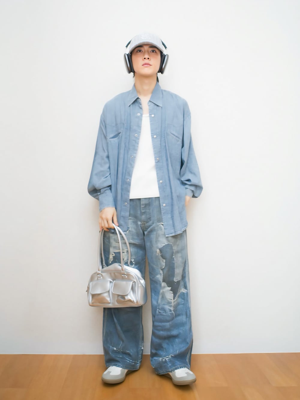Trompe-l'oeil Distressed Denim Pants/トロンプルイユディストレスト