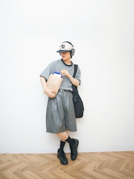 「アイテム（キャップ）」を使った、Naotoさん（メンズ・165cm）の夏コーディネート