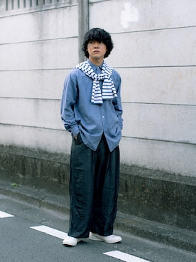 「バスクシャツ」｜「アイテム（その他）」を使った、Naotoさん（メンズ・165cm）の春コーディネート