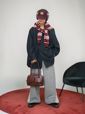 「BARELY BLUE（ベアリーブルー）のアイテム」を使った、Naotoさん（メンズ・165cm）の秋コーディネート