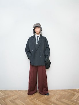 「soerte（ソエルテ）のアイテム（パンツ）」を使った、Naotoさん（メンズ・165cm）の春コーディネート