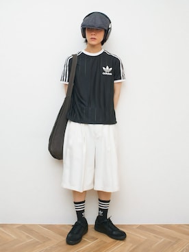 「soerte（ソエルテ）のTrompe-l’oeil Distressed Denim Pants/トロンプルイユディストレストデニムパンツ（デニムパンツ、ブルー系）」を使った、Naotoさん（メンズ・165cm）の夏コーディネート