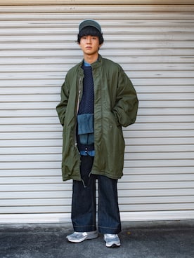 「ケーブルニット」｜「アイテム（モッズコート）」を使った、Naotoさん（メンズ・165cm）の秋コーディネート