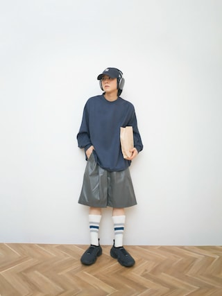 「soerte（ソエルテ）の2tuck wide half pants （Assort）/２タックワイドハーフパンツ（アソート）（その他パンツ）」を使った、Naotoさん（メンズ・165cm）の春コーディネート