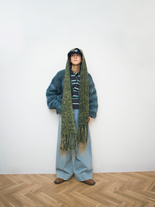 セール】Multi Stripe jacquard Knit polo/マルチストライプジャガード