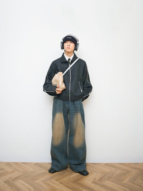 WIDE BUGGY VINTAGE LIKE DENIM PANTS ' MUD DYEING / WASHED