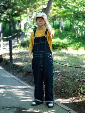 「COOLなこのコが仲間入り」｜「アイテム（オールインワン・サロペット）」を使った、Naotoさん（メンズ・165cm）の夏コーディネート