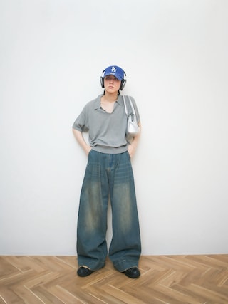 「Regen Glanz（レーゲングランツ）のskipper knit polo shirt/スキッパーニットポロシャツ（ポロシャツ）」を使った、Naotoさん（メンズ・165cm）の春コーディネート