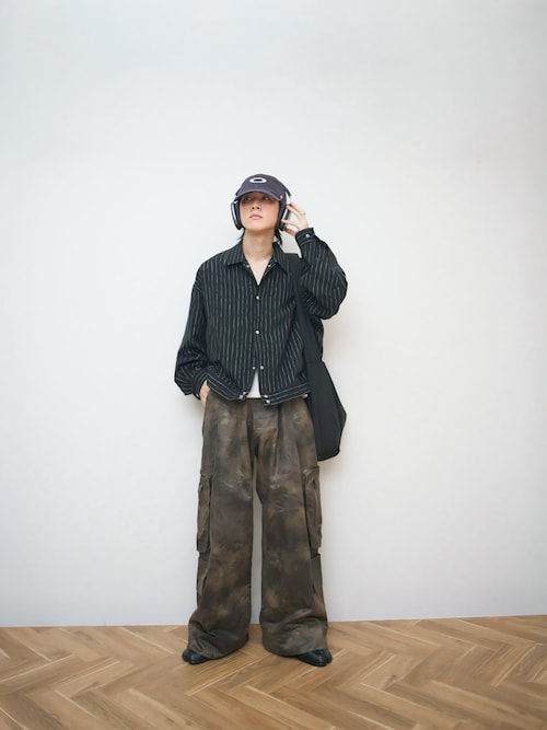 Loose Nuance Stripe Shirt Blouson/ルーズニュアンスストライプ