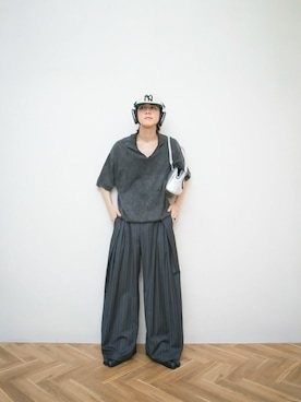 「BARELY BLUE（ベアリーブルー）のアイテム」を使った、Naotoさん（メンズ・165cm）の春コーディネート