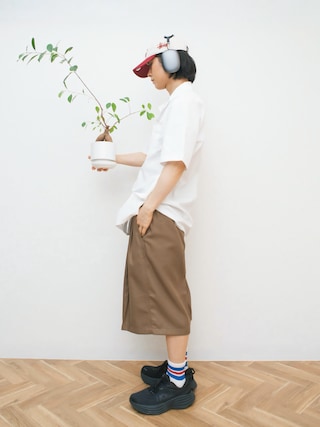 「MILITARY（ミリタリー）の実物 新品 デッドストック 米軍 GENERAL PURPOSE SMOCK ショートスリーブ シャツ（シャツ/ブラウス）」を使った、Naotoさん（メンズ・165cm）の夏コーディネート
