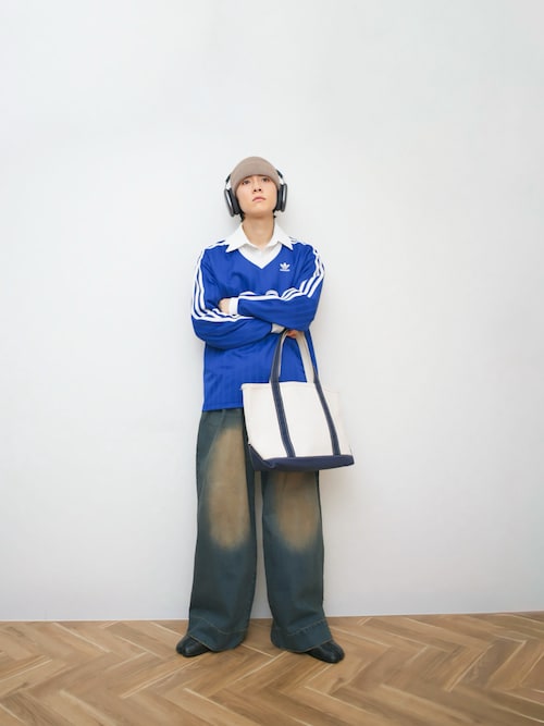 「adidas（アディダス）のadidas アディダス M PIQUE LS ロングスリーブ IZ2446 MINERALGREEN（Tシャツ/カットソー）」を使った、Naotoさん（メンズ・165cm）の春コーディネート