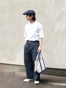 「ct70」｜「アイテム（ハンチング/ベレー帽）」を使った、Naotoさん（メンズ・165cm）の夏コーディネート