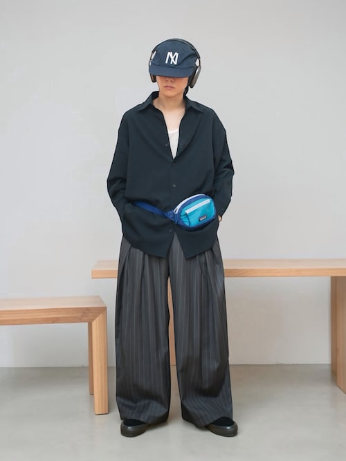 「soerte(ソエルテ)のOversize L/S basic shirt /オーバーサイズロングスリーブシャツ(シャツ/ブラウス)」を使った、Naotoさん(メンズ・165cm)の秋コーディネート