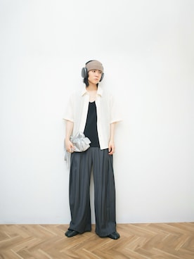 「ストライプシャツ」｜Naotoさん（メンズ・165cm）の夏コーディネート
