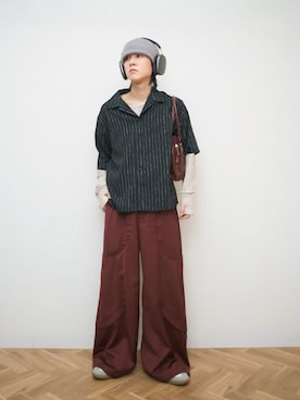 「BARELY BLUE（ベアリーブルー）のアイテム」を使った、Naotoさん（メンズ・165cm）の夏コーディネート