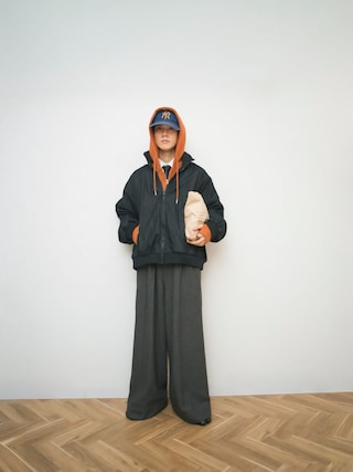 「soerte（ソエルテ）のHeavy weight double zip-up hoodie /ヘビーウェイトダブルジップフーディー 【短丈】（パーカー）」を使った、Naotoさん（メンズ・165cm）の春コーディネート