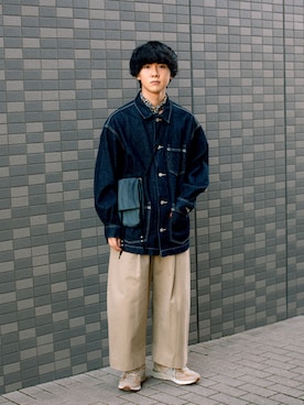 「Levi's RED（リーバイスレッド）のアイテム」を使った、Naotoさん（メンズ・165cm）の冬コーディネート