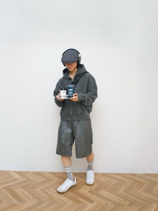 「soerte（ソエルテ）の2tuck wide half pants （Assort）/２タックワイドハーフパンツ（アソート）（その他パンツ）」を使った、Naotoさん（メンズ・165cm）の春コーディネート