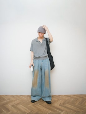 「SINSS（シンス）のアイテム（バッグ）」を使った、Naotoさん（メンズ・165cm）の夏コーディネート