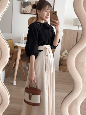 「moi tytto（モイテュット）のアイテム（帽子）」を使った、高芦あかりさん（レディース・152cm）の夏コーディネート