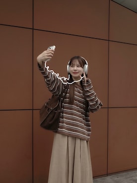 「soerte（ソエルテ）のアイテム」を使った、高芦あかりさん（レディース・152cm）の秋コーディネート