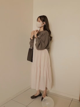 「ehka sopo（エヘカソポ）のアイテム（ワンピース/ドレス）」を使った、高芦あかりさん（レディース・152cm）の秋コーディネート