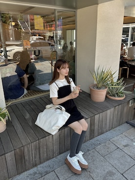 「FREE'S MART（フリーズマート）のアイテム（ワンピース/ドレス）」を使った、高芦あかりさん（レディース・152cm）の夏コーディネート