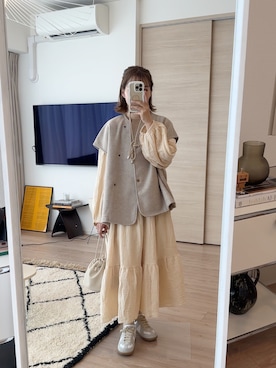 「Maison Margiela（メゾンマルジェラ）のアイテム（スニーカー）」を使った、高芦あかりさん（レディース・152cm）の冬コーディネート
