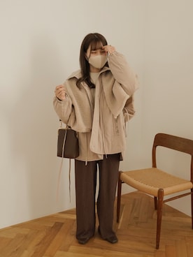 「SLURR（スラ―）のアイテム（ジャケット/アウター）」を使った、高芦あかりさん（レディース・152cm）の秋コーディネート